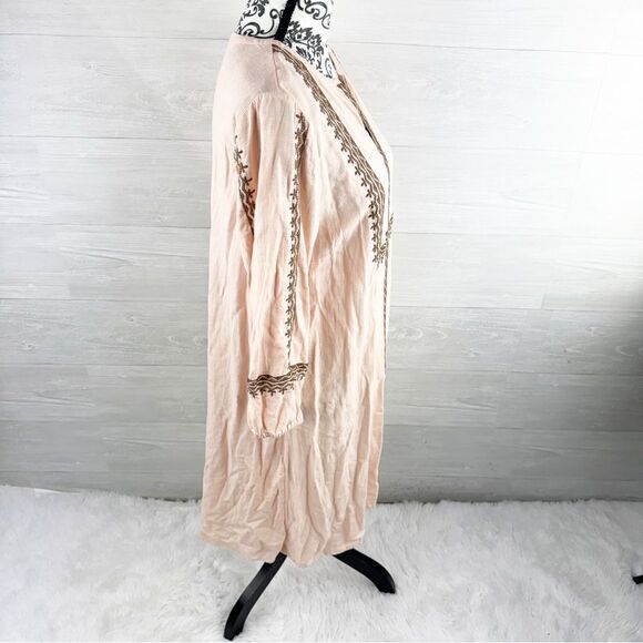 J Jill Embroidered V-Neck Linen Blend Shift Dress - Picture 3 of 7